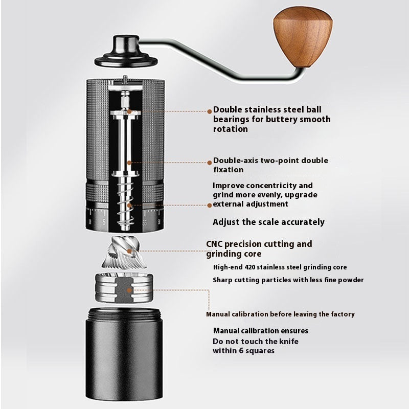 Manual Coffee Grinder with External Adjustment - SipsNBrews
