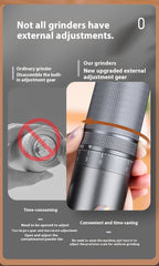 Manual Coffee Grinder with External Adjustment - SipsNBrews